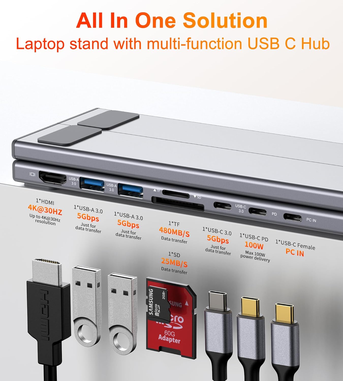 Foldable Adjustable Height Laptop Stand and Tablet Stand.