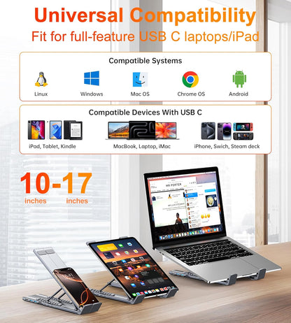 Foldable Adjustable Height Laptop Stand and Tablet Stand.