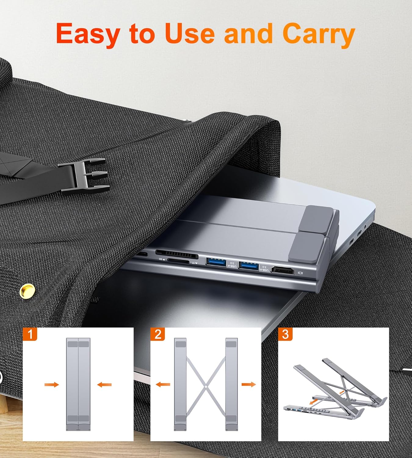 Foldable Adjustable Height Laptop Stand and Tablet Stand.